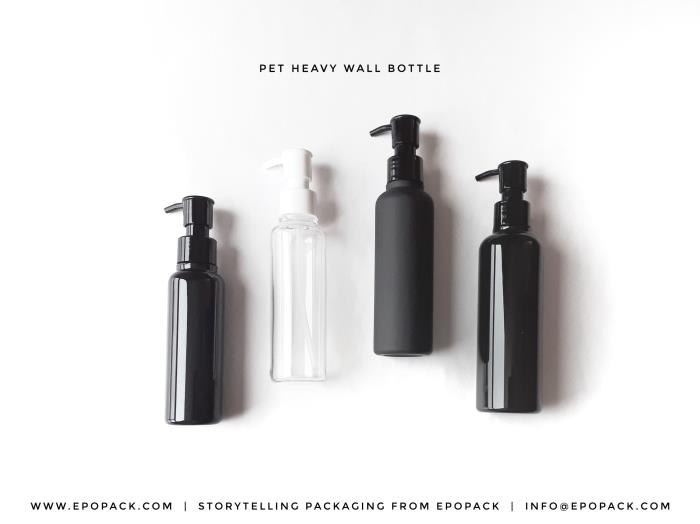 PET heavy wall bottle with dispensing pump